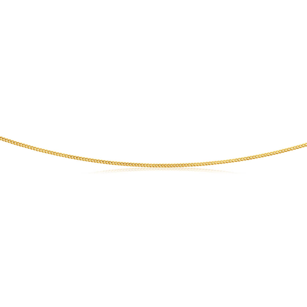 9ct Yellow Gold Silver Filled 45cm Curb Chain 30 gauge
