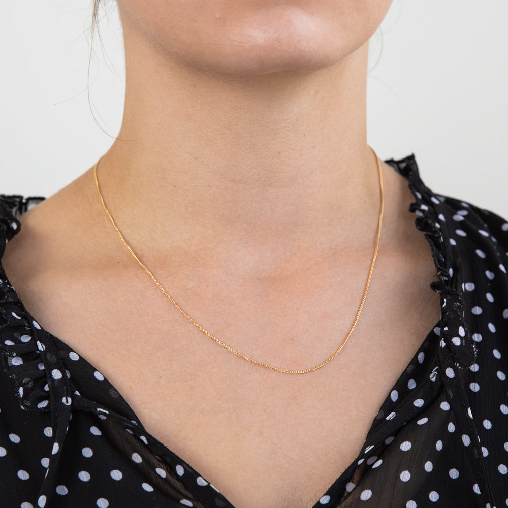 9ct Yellow Gold Silver Filled 45cm Curb Chain 30 gauge