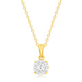 Gold Plated Sterling Silver 1/10 Carat Natural Diamond Pendant on 46cm Chain